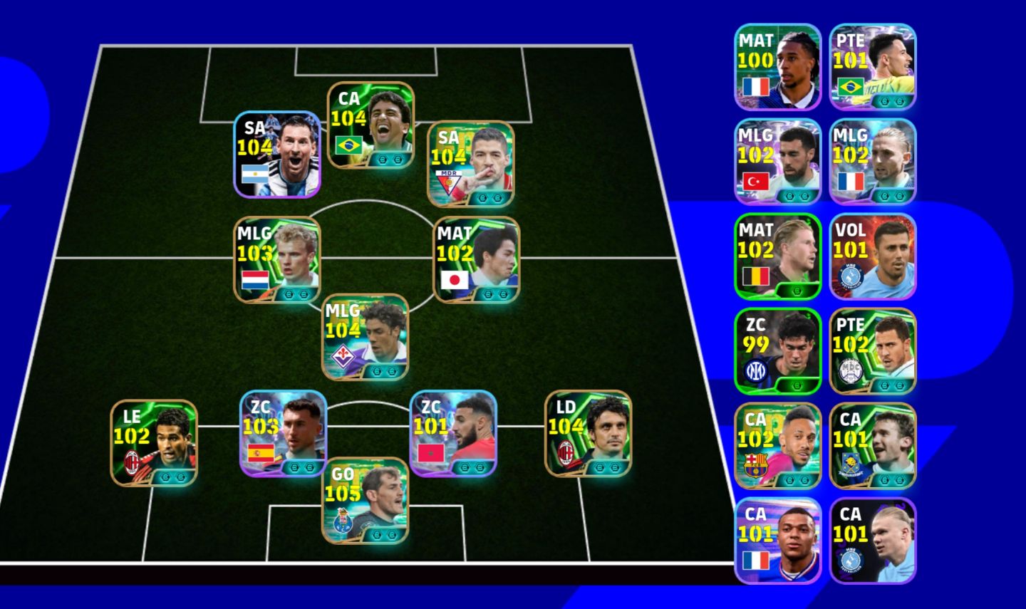 FULL BRAVA EFOOTBALL! FORÇA 3181 |MESSI 104|SUÁREZ 104|CASILLAS 105|BEBETO 104|