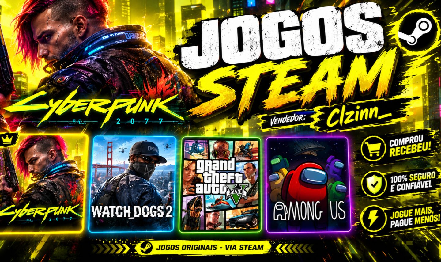 CONTA STEAM COM CYBERPUNK, GTA 5, WATCH DOGS 2 + BRINDE DE 5 JOGOS