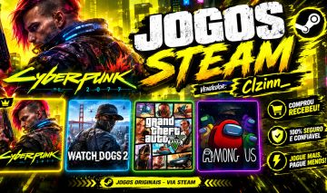 (MAIS BARATA) CONTA STEAM COM CYBERPUNK, GTA 5, WATCH DOGS 2 + BRINDE DE 5 JOGOS