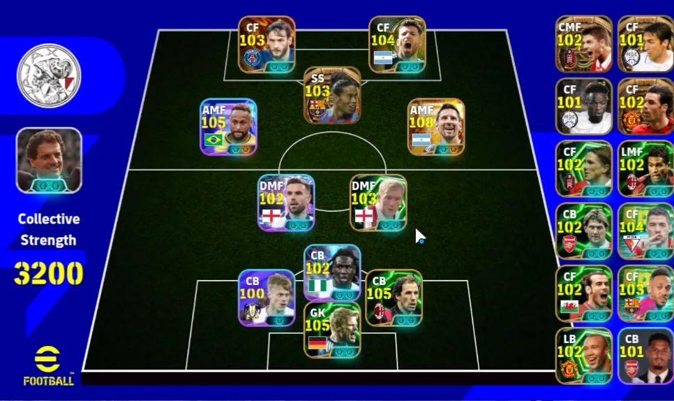 CONTA EFOOTBALL 3200 FC |MESSI 108 |NEYMAR 105 | BARESI 105 | KAHN 105 | 4.2M GP