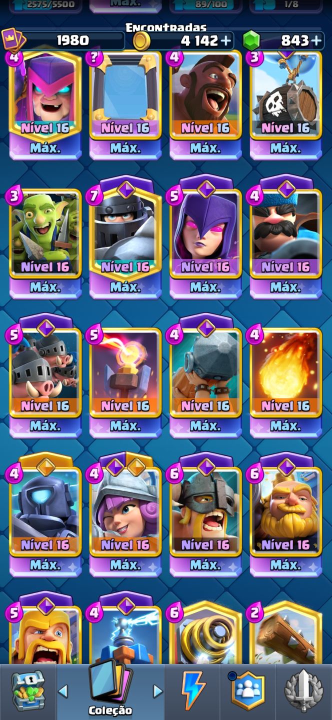 Conta de alto nível Clash Royale, arena sazonal