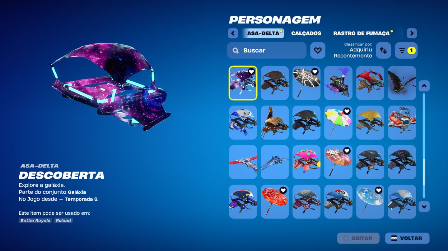CONTA FORTNITE OG VETERANA | Galáxia Completo | Passes C1 | Pacotes Twitch