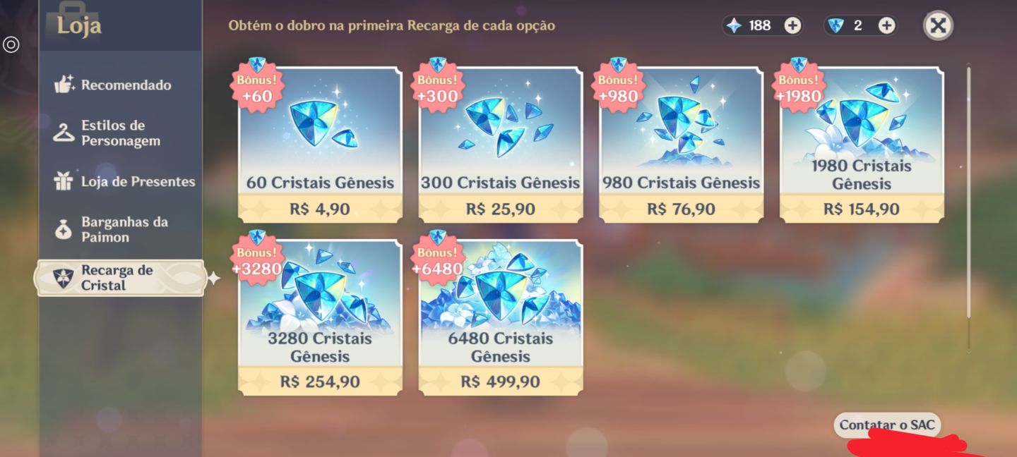 CONTA GENSHIN AR 60 - 23 T5 LIMITADOS - MONA C6 - CONTA END GAME