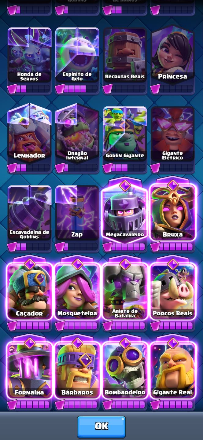 Conta de alto nível Clash Royale, arena sazonal