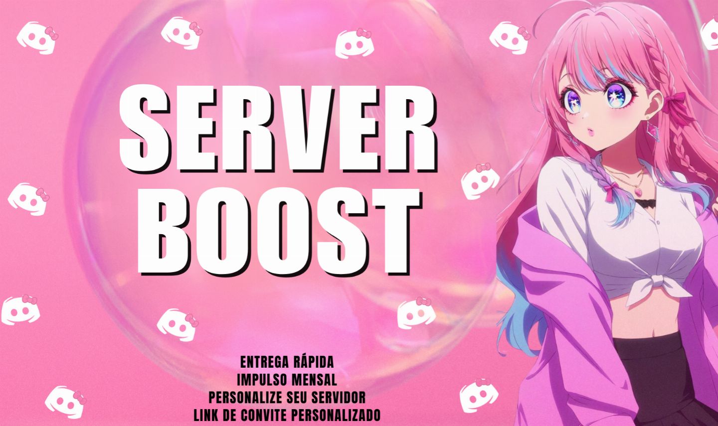 14 IMPULSOS DISCORD 1 MÊS BOOST SERVIDOR [PERSONALIZE SEU SERVIDOR DO DISCORD]