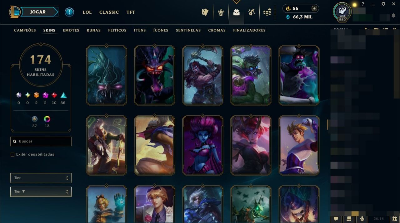 CONTA LOL DESDE 2014 -COLEÇÃO VETERANA - TODOS OS CAMPEÕES