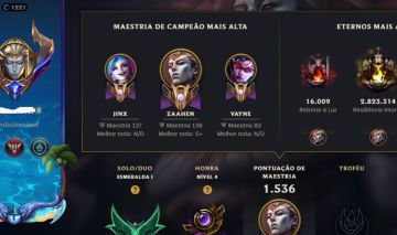 Conta League of Legends - Mono TOP 1 Zaahen BR (LV 1221 E 635 SKINS)