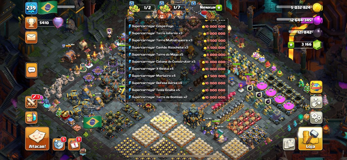 CONTA CLASH OF CLANS - NÍVEL 240 / CV17 FULL