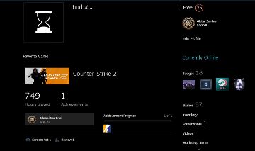 Conta Steam 749h no CS2 | Level 25 | 57 Jogos | Medalhas de Serviço e Moedas