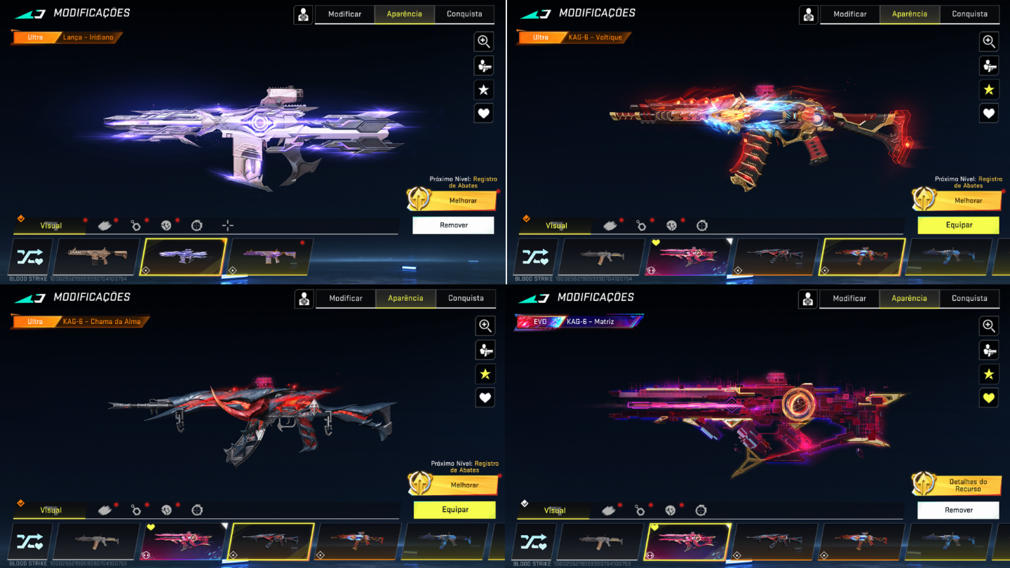 CONTA BLOOD STRIKE COM VARIAS SKINS 1 EVO 11 ETERNAS E 31 ULTRAS