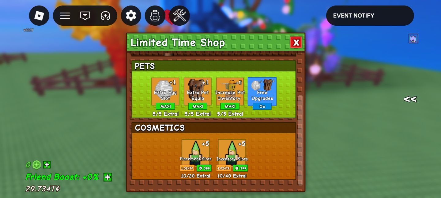 Continha Roblox 2015 , Upada em Grow a Garden