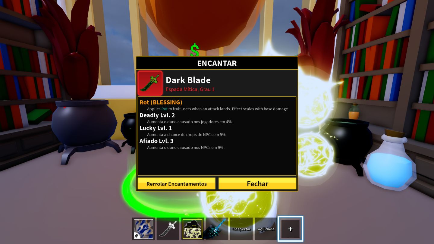 Conta de Blox Fruits, Varias Frutas Permanentes, 5 Slots e Todas as Gamepasses