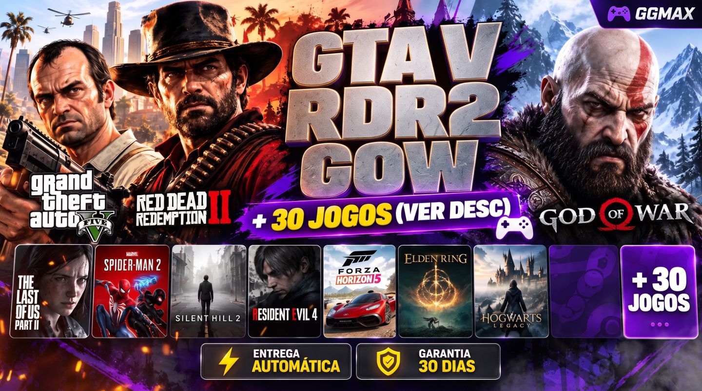 GTA V + RED DEAD REDEMPTION 2 + GOD OF WAR + SPIDER-MAN | CONTA STEAM COMPARTIL