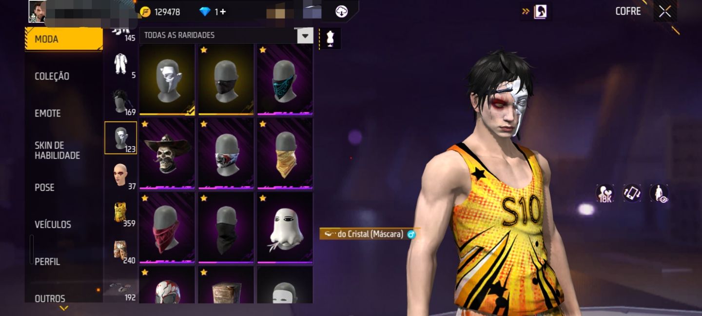 CONTA DE FREE FIRE COM 8 ANOS !/COM BASTANTE SKIN BONITAS, EVOLUTIVAS E RARAS !