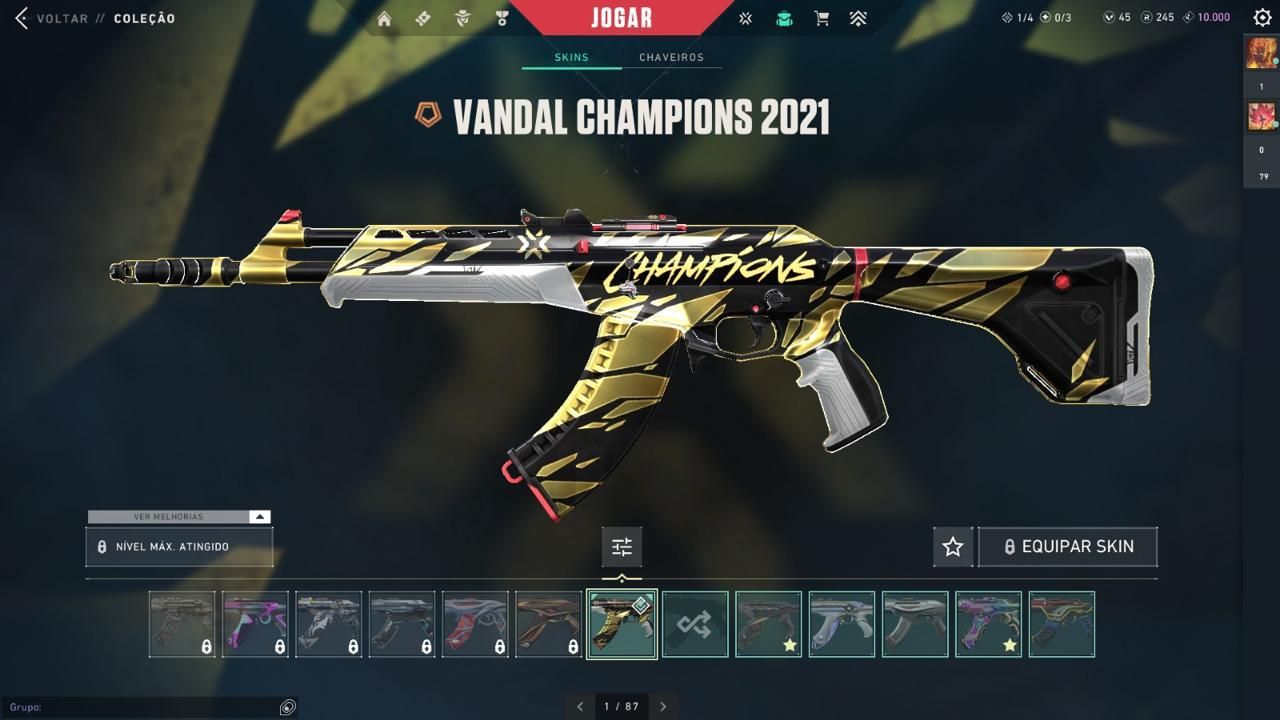 CONTA VALORANT PREMIUM - NÍVEL 472 - CHAMPIONS 2021 E 2025 | TODOS OS AGENTES
