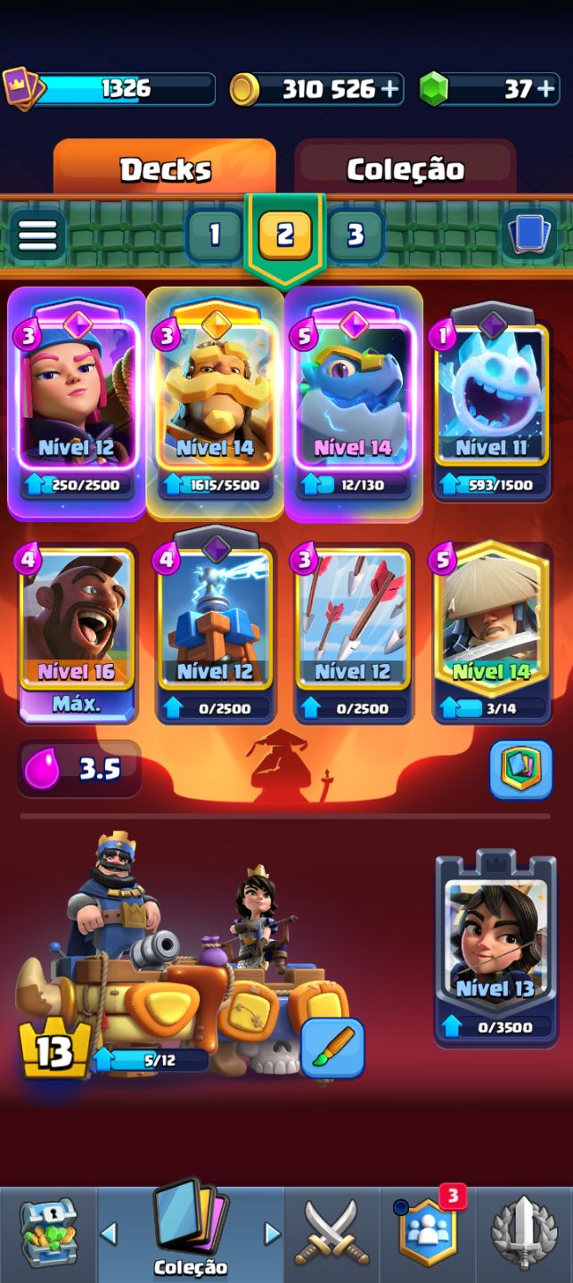 Conta de Clash Royale com pass royale