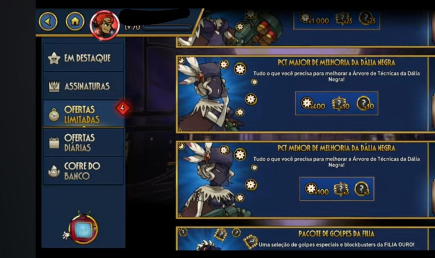 Contas rerrol skullgirls 1.200,00+ diamantes