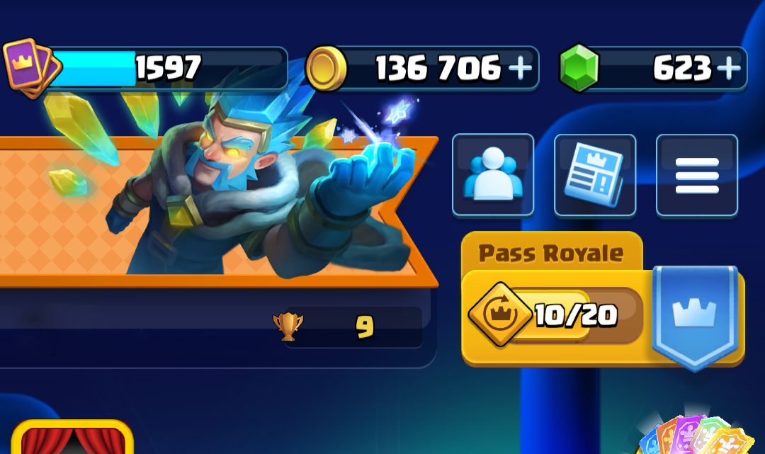 Conta Clash Royale LVL 15 14500 troféus 14 evoluções, 5 herois (NICK GRATIS)