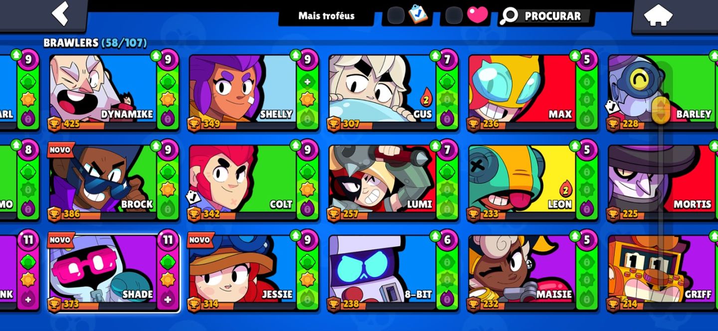 CONTA BRAWL STARS | VÁRIOS BRAWLERS + SKINSz