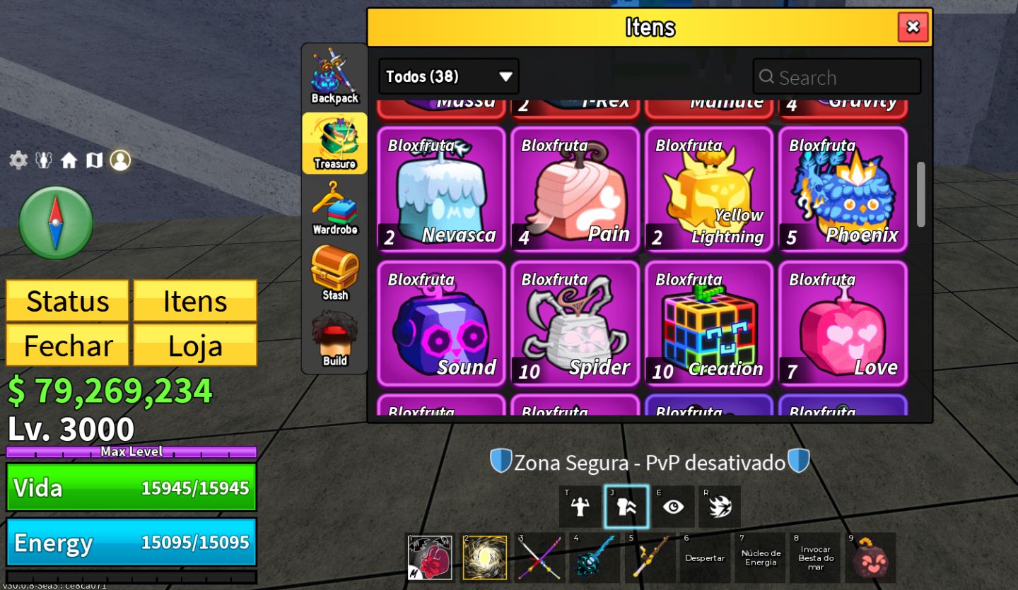 CONTA BLOX FRUITS LEVEL 3000 | 16 PERMS | TODAS AS GAMEPASSES | 6 V4 FULL