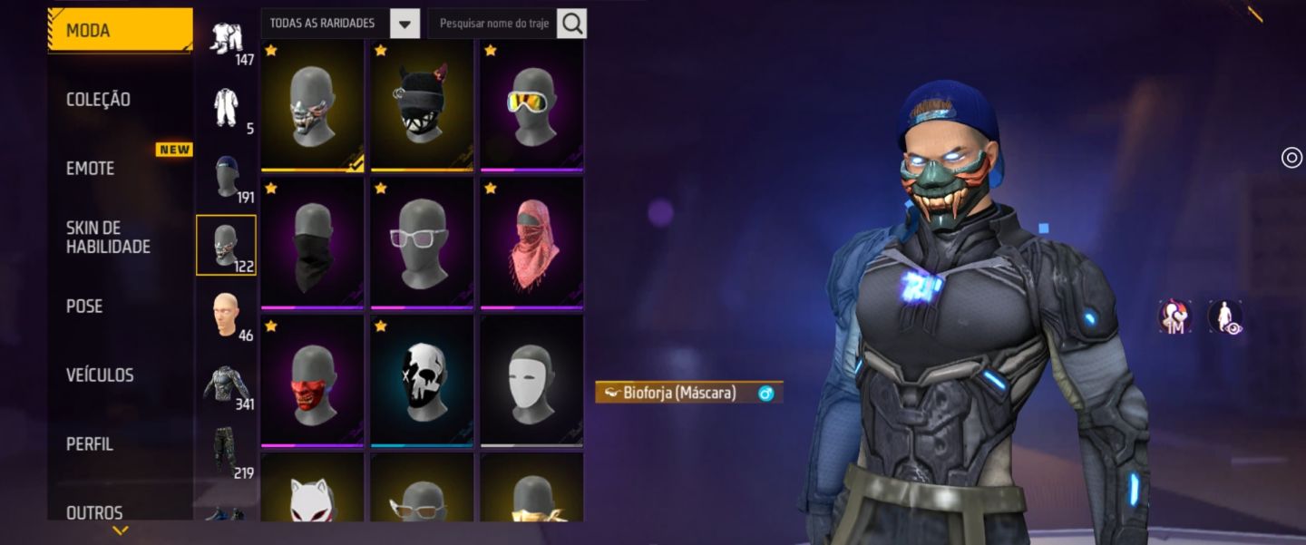 CONTA FF LVL 70 | COLEÇÃO NARUTO + XM8 PALHAÇO SORRATEIRO + MUITAS SKINS RARAS!