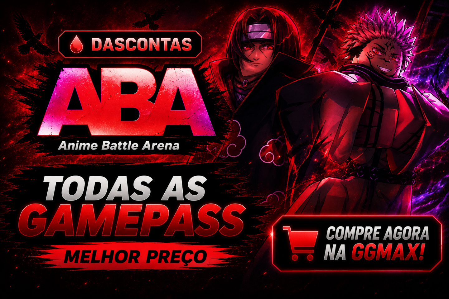 GAMEPASS ANIME BATTLE ARENA ABA - ROBLOX- TODAS AS GAMEPASS- 50% OFF