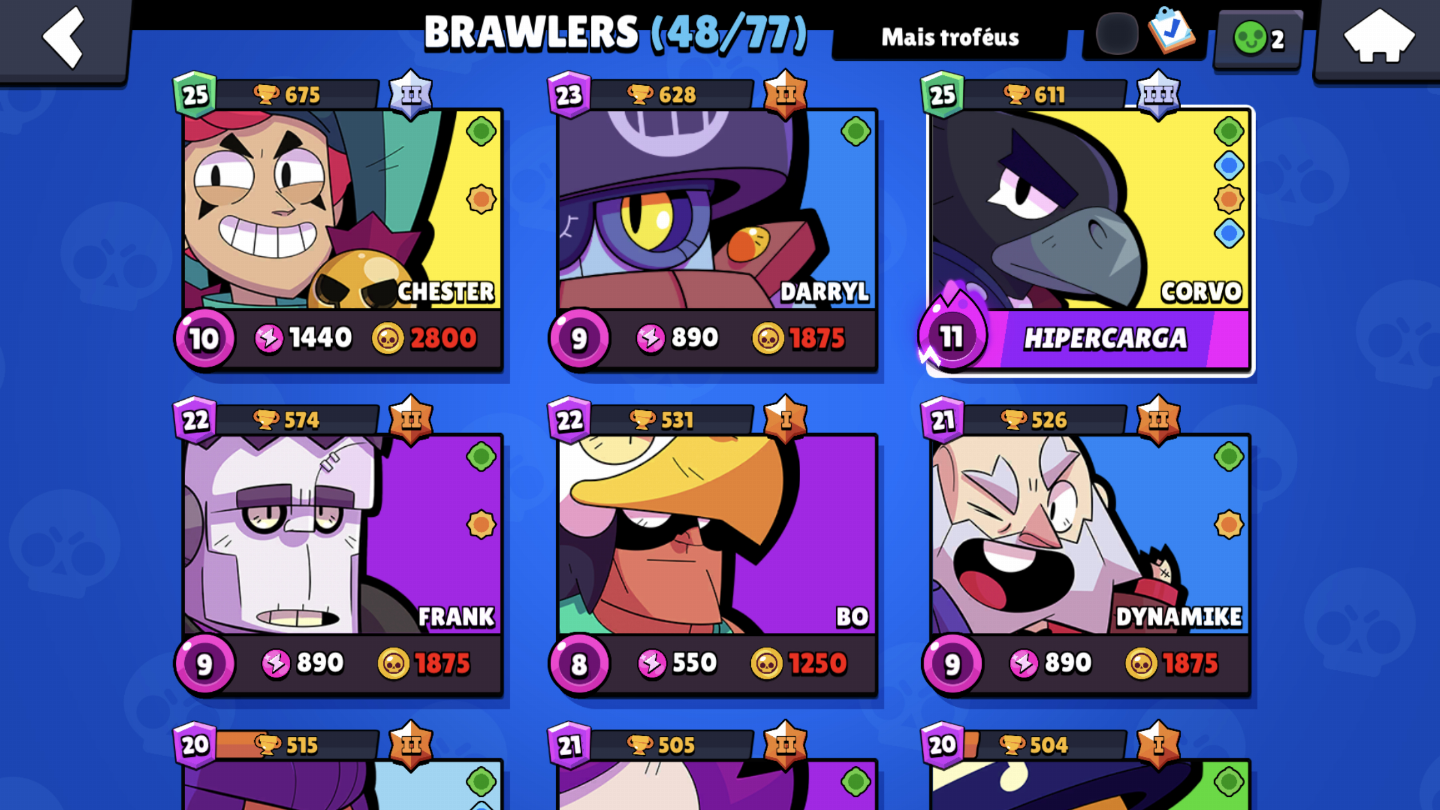 CONTA BRAWL STARS COM 14.700 TROFEUS,4 LENDARIOS, SKIN PRIMEIRO PASSE E MAIS