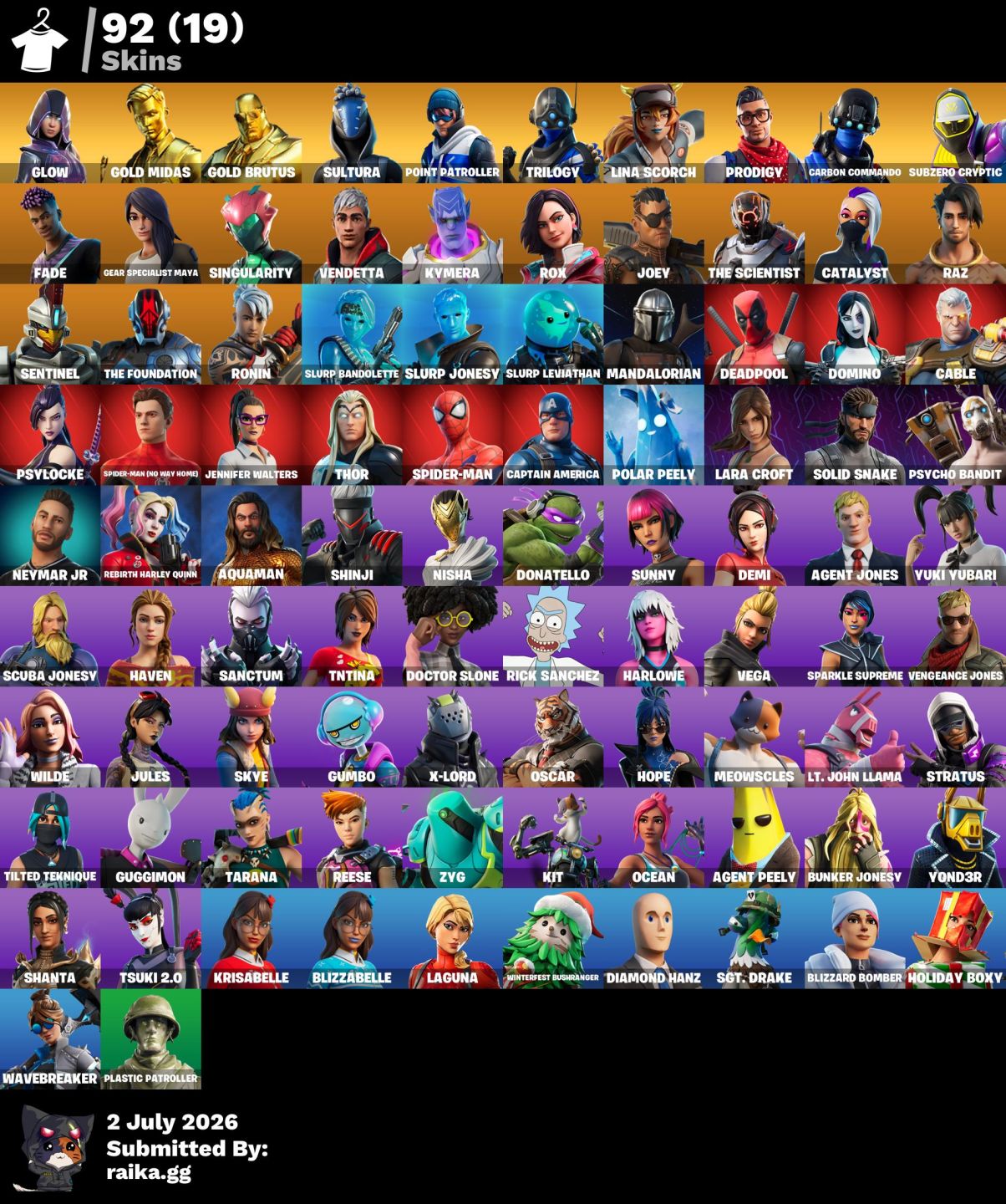 92 skins | Glow, Lara Croft, Neymar e outras skins OG [FULL ACESSO]