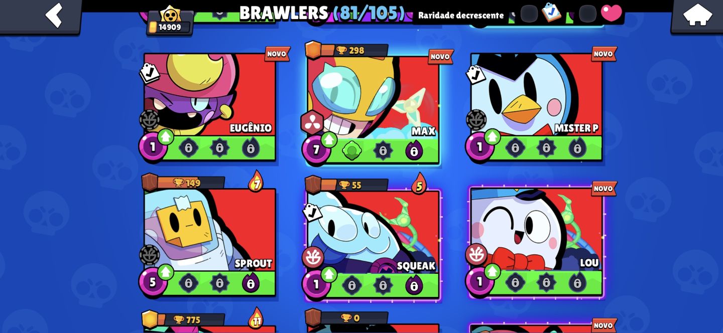 CONTA BRAWL STARS(MELHOR PREÇO) SPIKE,CHESTER,SANDY