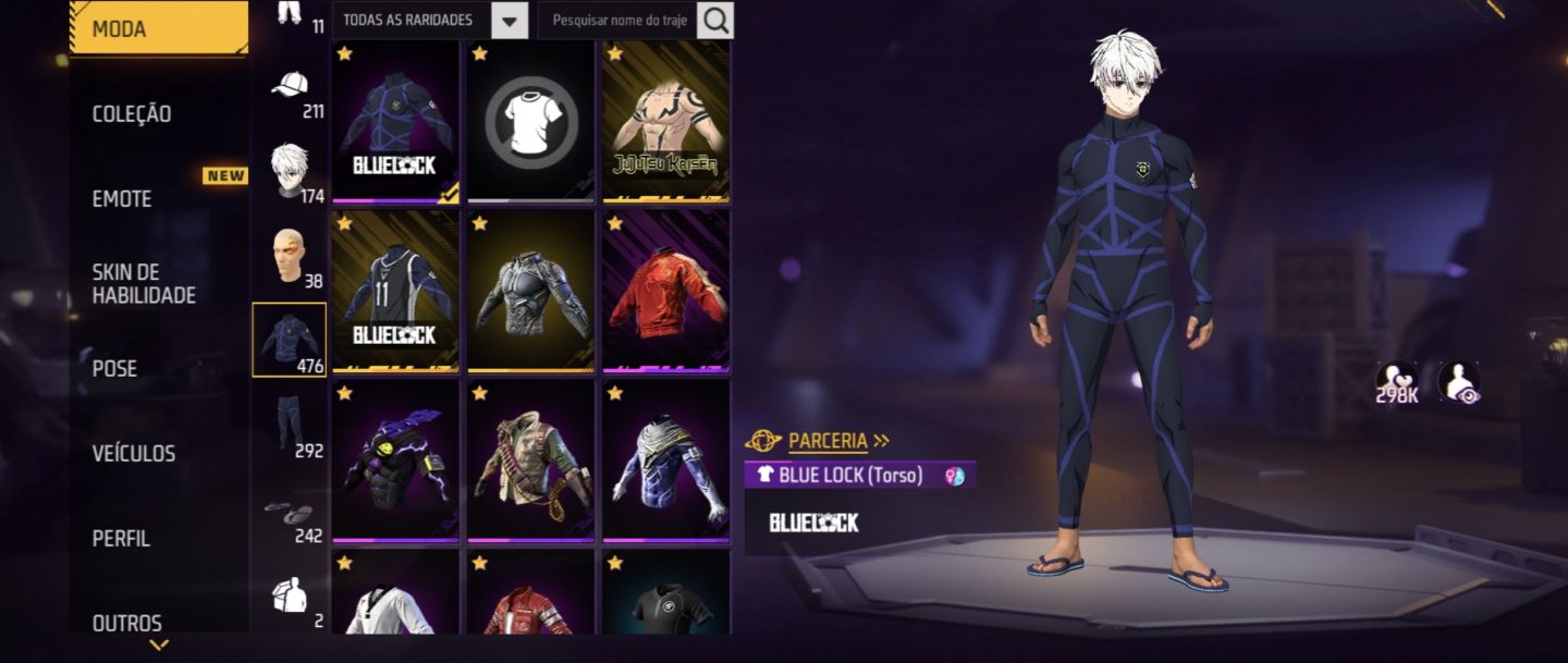 CONTA GEMADA FREE FIRE COM MUITA SKIN RARA