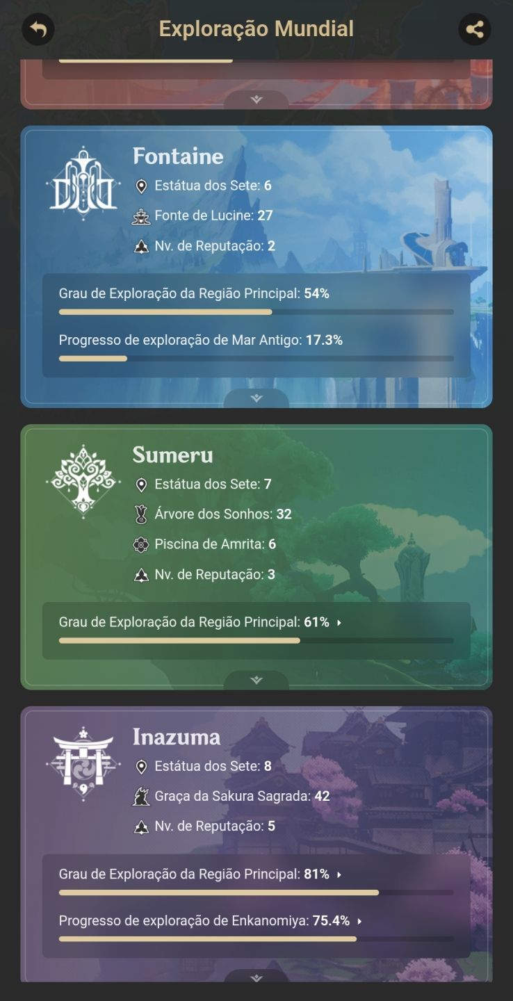 Desapego conta genshin ar 59 criada no final de 2021, com itens da 2.4 adiante