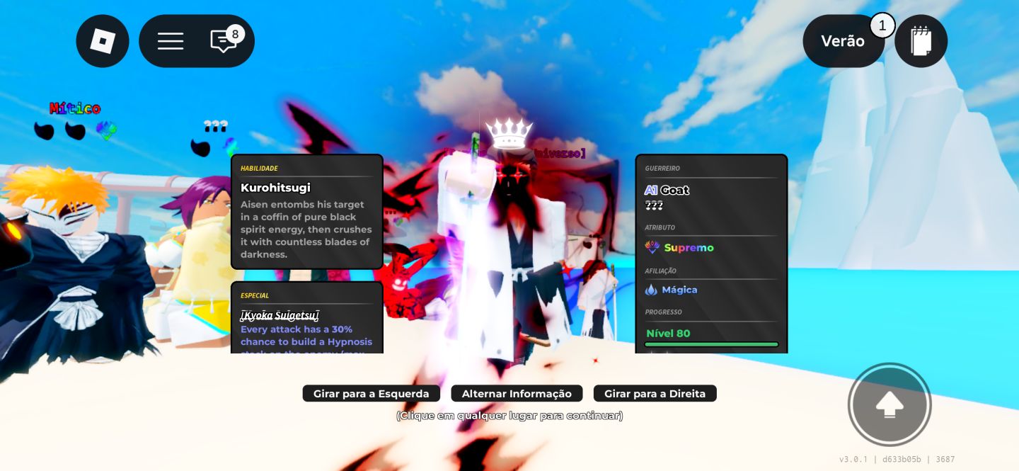 Conta anime warriors 3 com 121 m de power e doversos secretos incluindo o novo