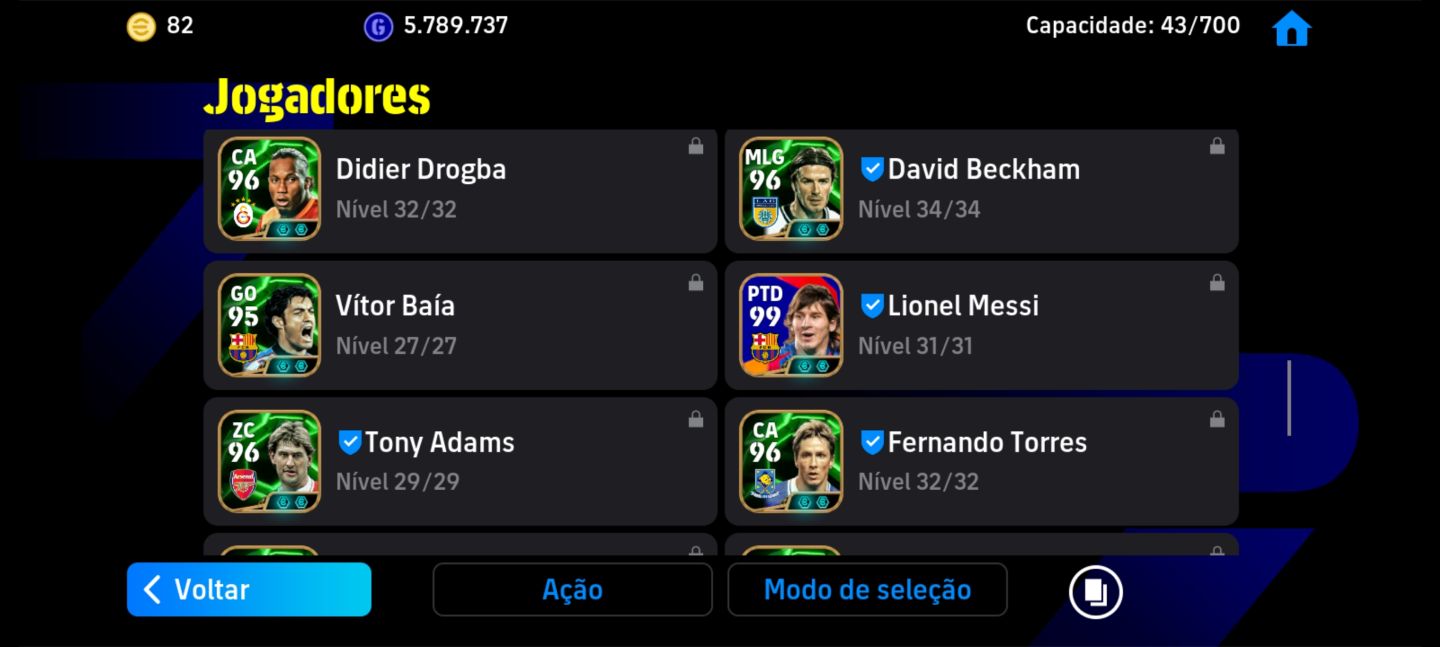 Conta Topzinha Efootball Mobile