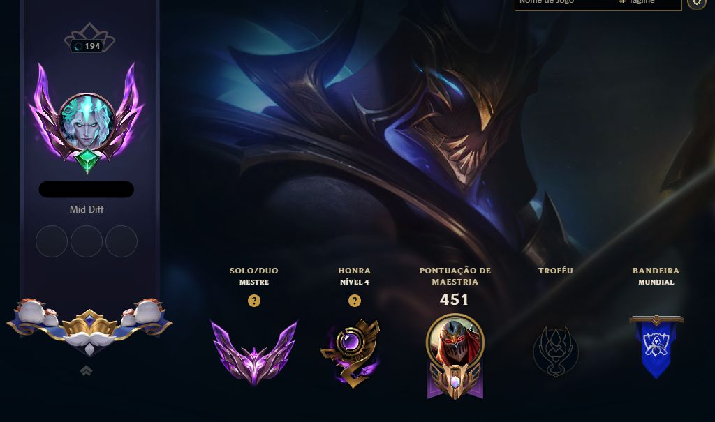 Conta Mestre LOL 63% de WR 93 PDL com skins raras