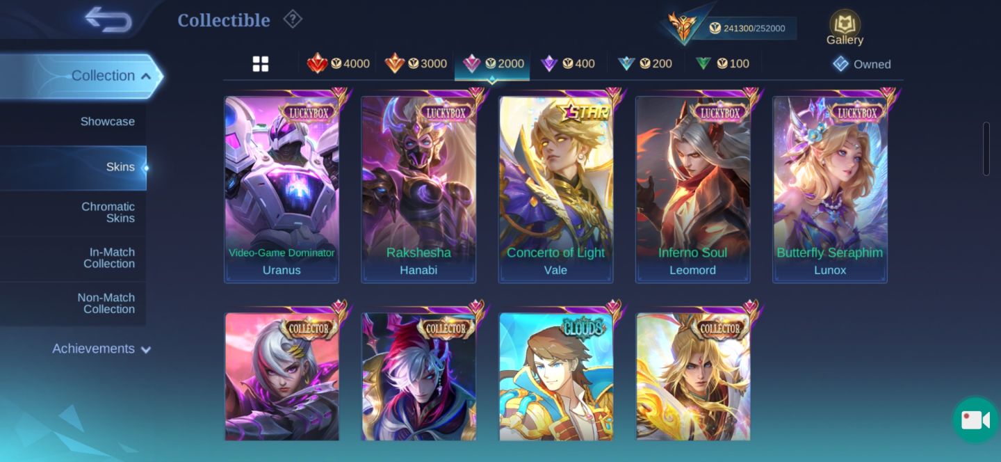 CONTA MOBILE LEGENDS FULL HERO + DE 100 SKINS RARAS