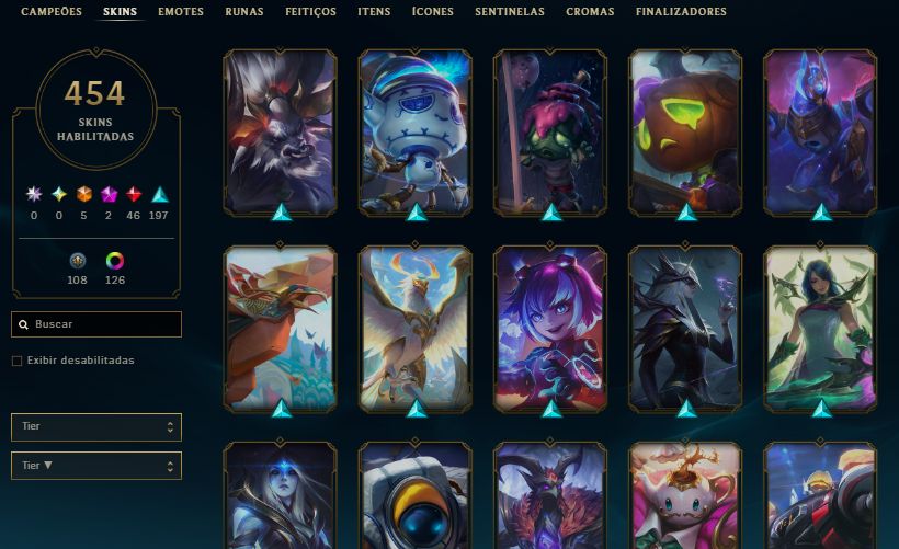Conta do lol com 454 Skin