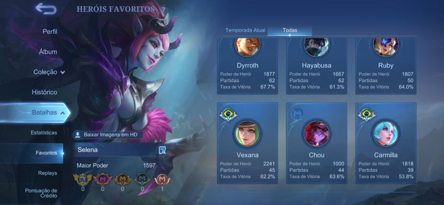 Conta mobile legends com wr bons e poucas partidas