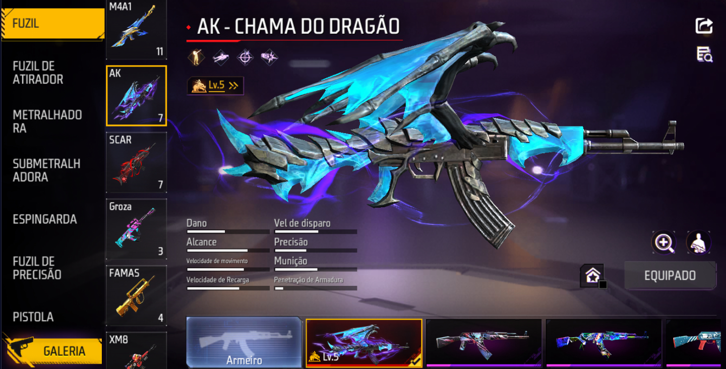 Conta Free Fire VK Full Acesso Level 60+ Itens Raros Skins e Passe Elite