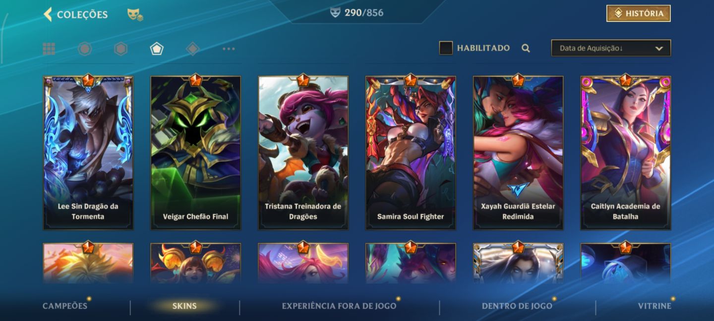 Conta Wild Rift Focada em ADCs 290 skins