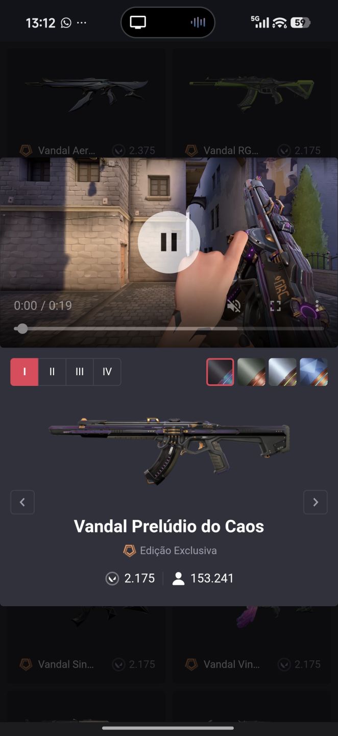 Conta ValorAnt BETA com muitas skins