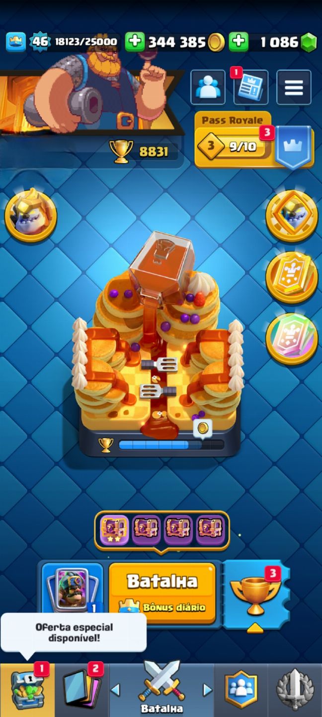 CONTA CLASH ROYALE, LEVEL 46, 8800 TROFÉIS, VISUAIS DE TORRE E MUITO MAIS...