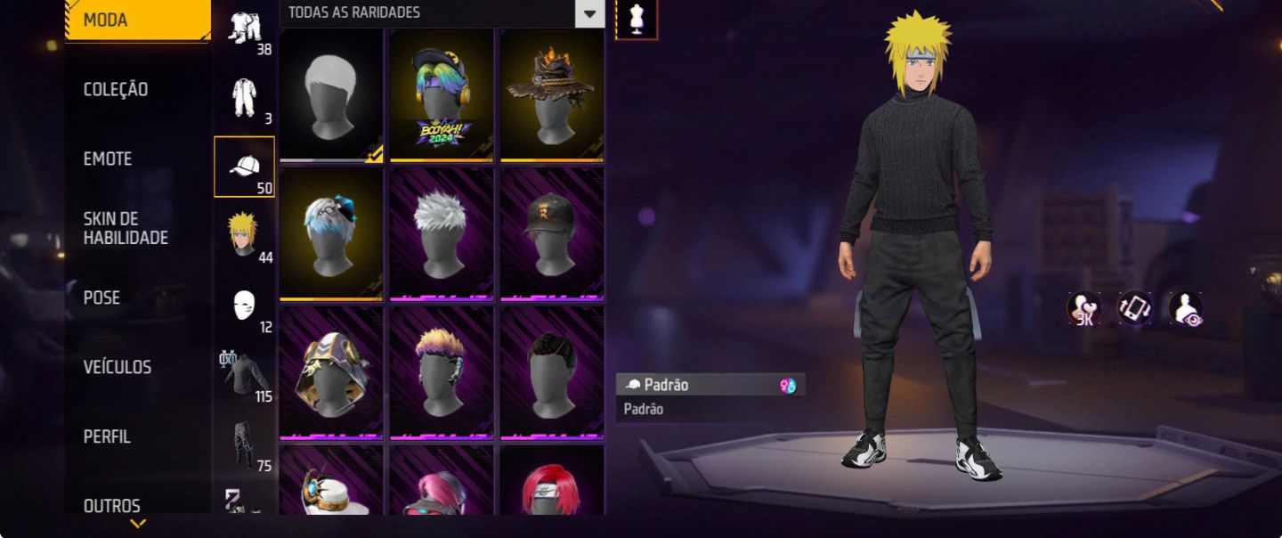CONTA FF + 115 PEITAS + XM8 ATT 2VEL + GOLA ALTA PRETA + CALÇA JAZZ