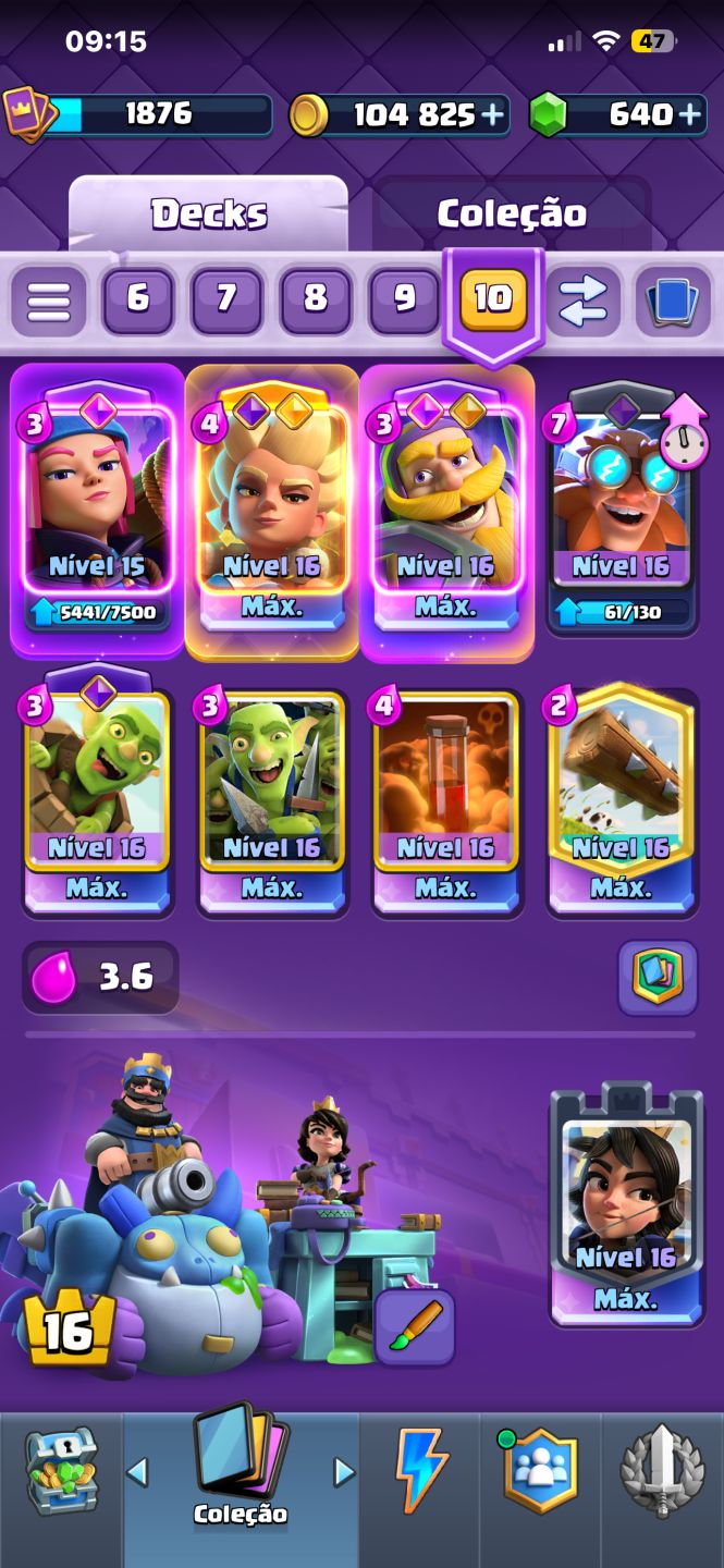 Conta clash royale bem tunada