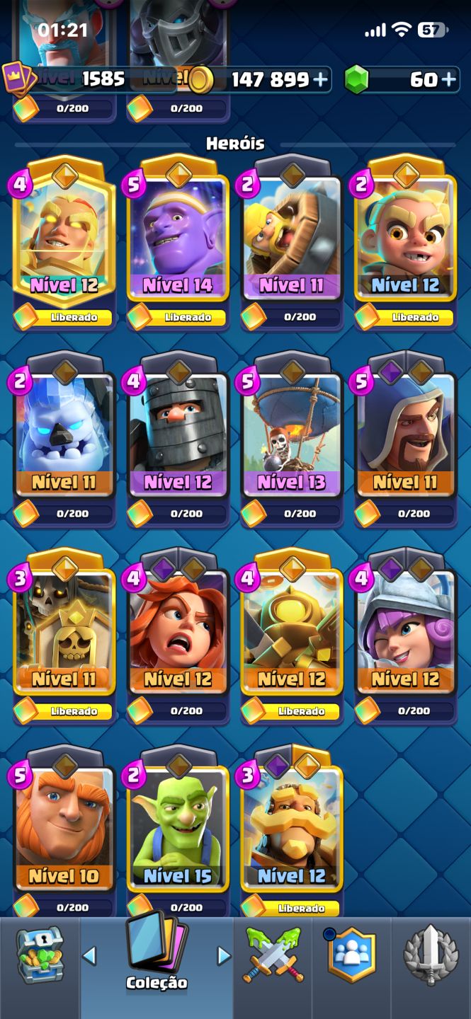 Conta Clash Royale | 15 Evoluções + 7 Heróis | 9291 Troféus