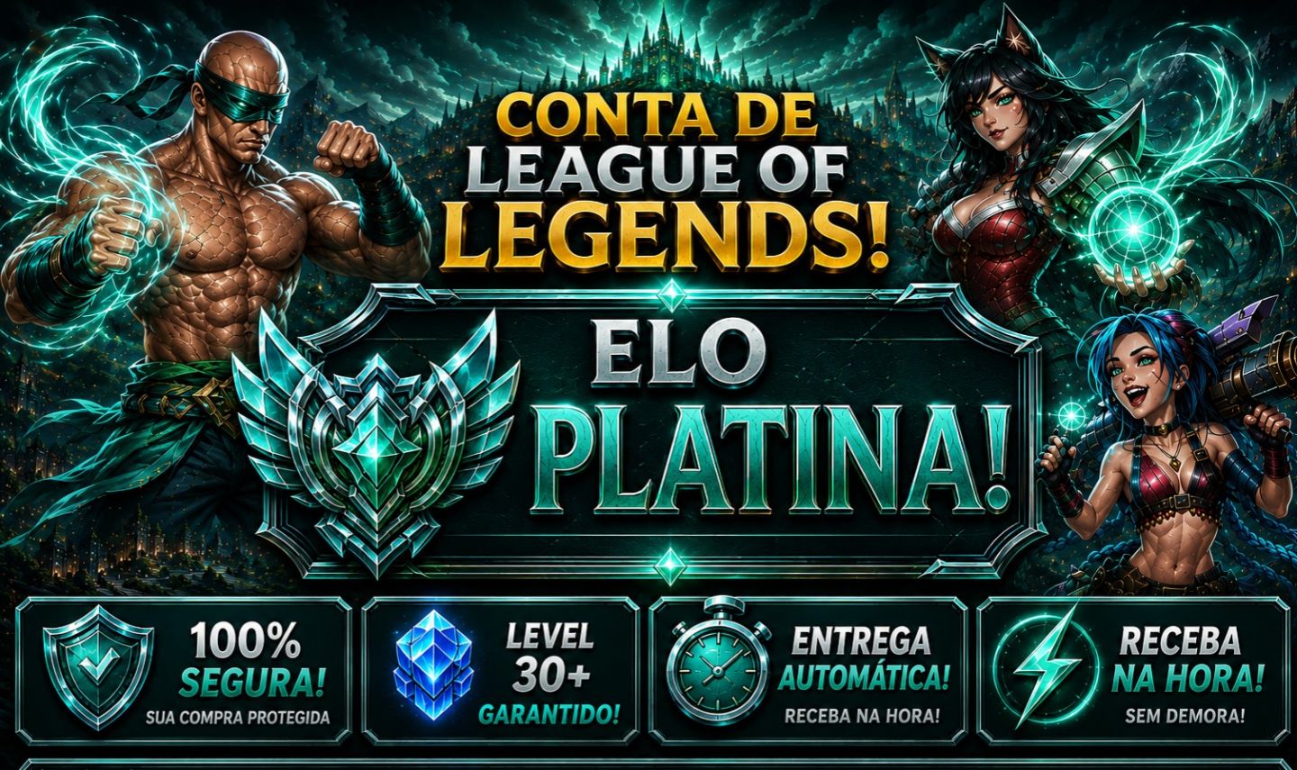 [Entrega Automática] Conta Lol Platina, 50 Skins, 1 Lendária, 14K Ea, 100%Segura