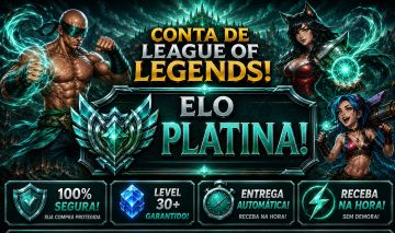 [Entrega Automática] Conta Lol Platina, 50 Skins, 1 Lendária, 14K Ea, 100%Segura