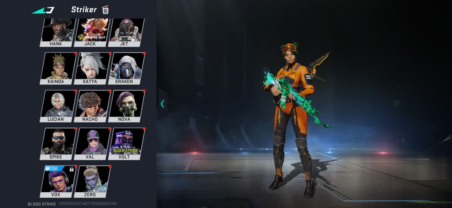 Conta de Blood Strike com eternas.