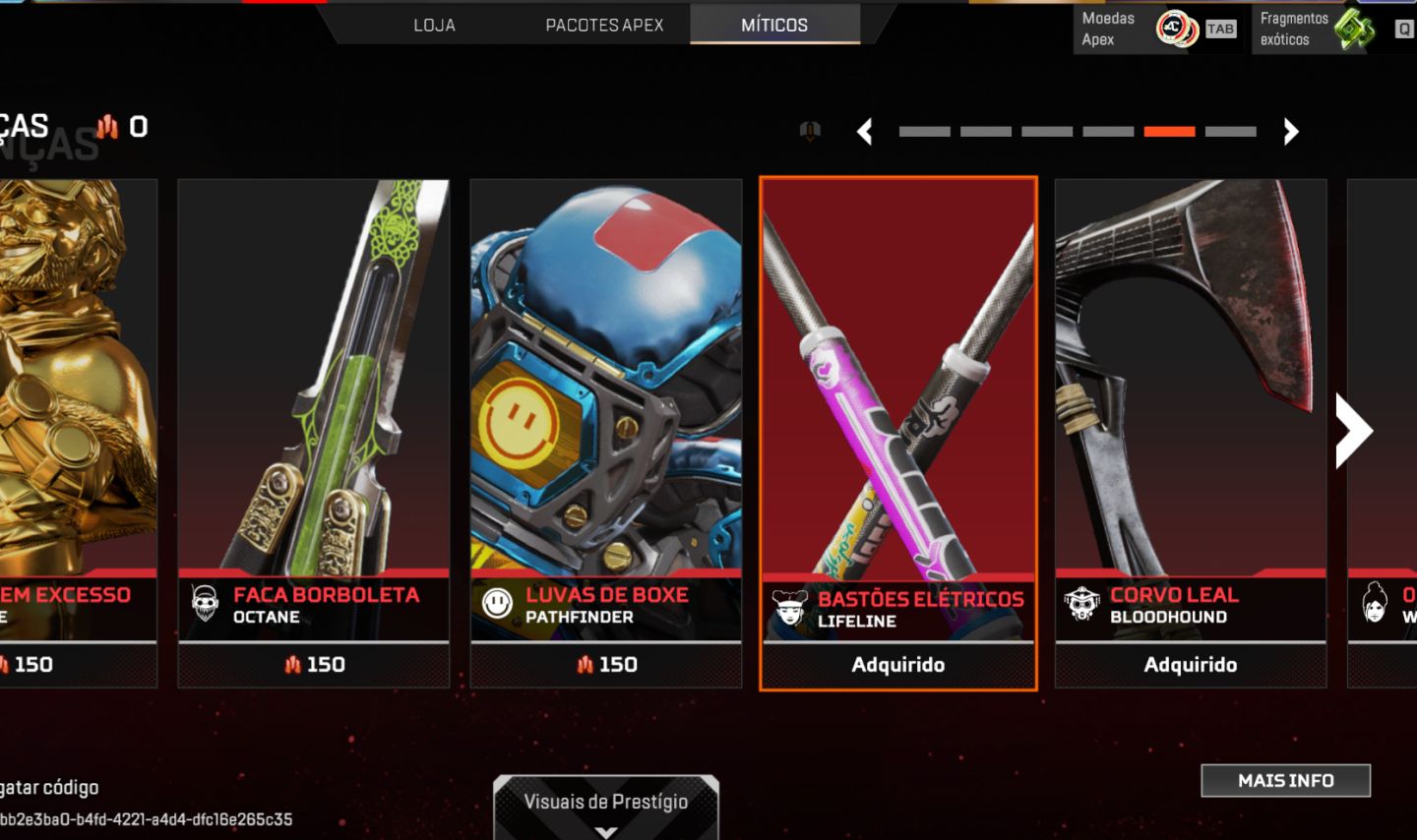Conta apex com 2 heranças, blood e lifeline