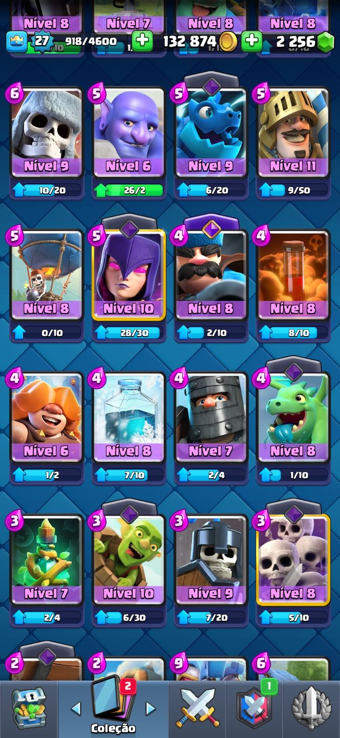 CONTA Clash royale arena 14 + 150k gold + 2k gema, torre nível 10