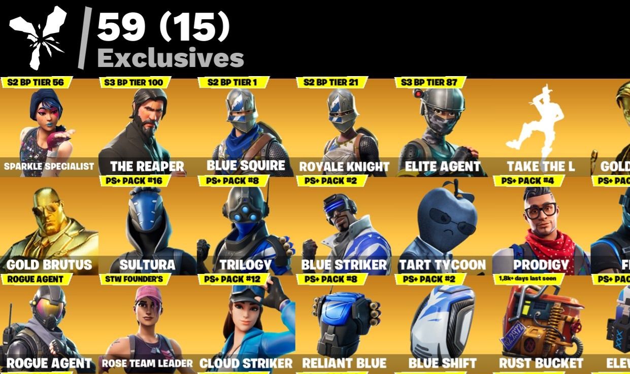 Conta Fortnite Super Rara S 2 Passe sem Cavaleiro Negro S2 S3 S4 S5 S6 S7 S8 Etc